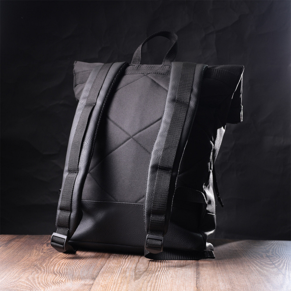 Рюкзак для ноутбука из вставками эко-кожи FABRA 22582 Черный Киев - изображение 4