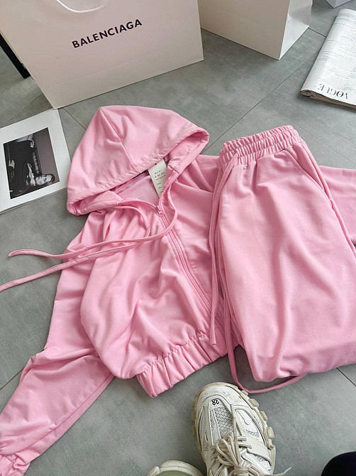 Жіночий повсякденний костюм трійка: кофта топ і штани двонитка Одеса - фото 8