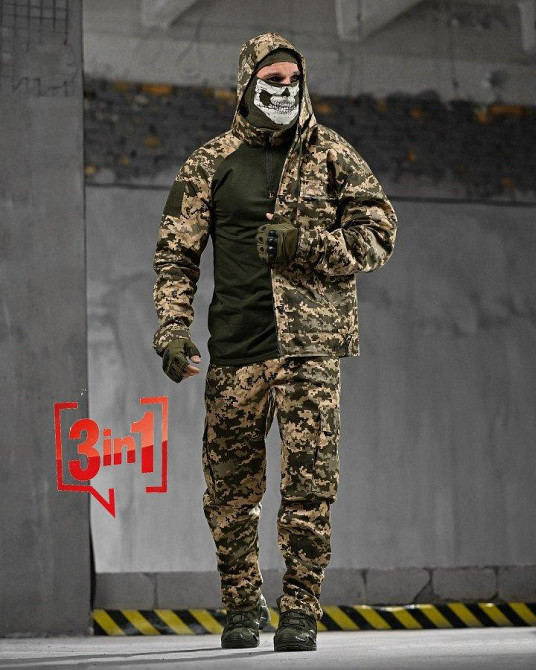 Тактический костюм 3в1 HELISTRONG пиксель ДЛ6296 Одесса - изображение 1
