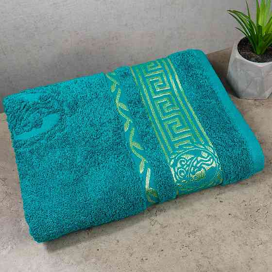 Комплект махрових рушників 3шт GM Textile 50х90см, 50х90см, 70х140см Caesar 450г / м2 (Бірюзовий) Суми