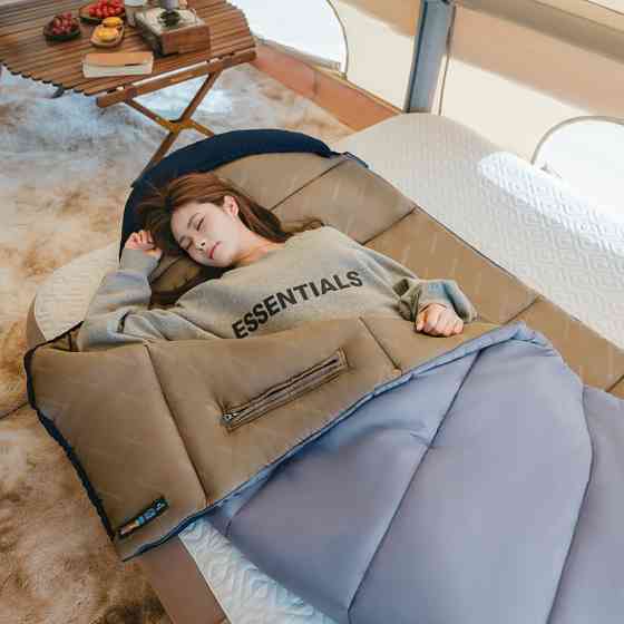 Спальний мішок з капюшоном Naturehike Sunny Day PL02 U450 CNK2550WS028 (3.9 °C) лівий Блакитно-синій Вінниця