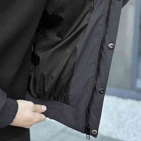 Темно-серая мужская куртка демисезонная без капюшона Pobedov Axmont Киев