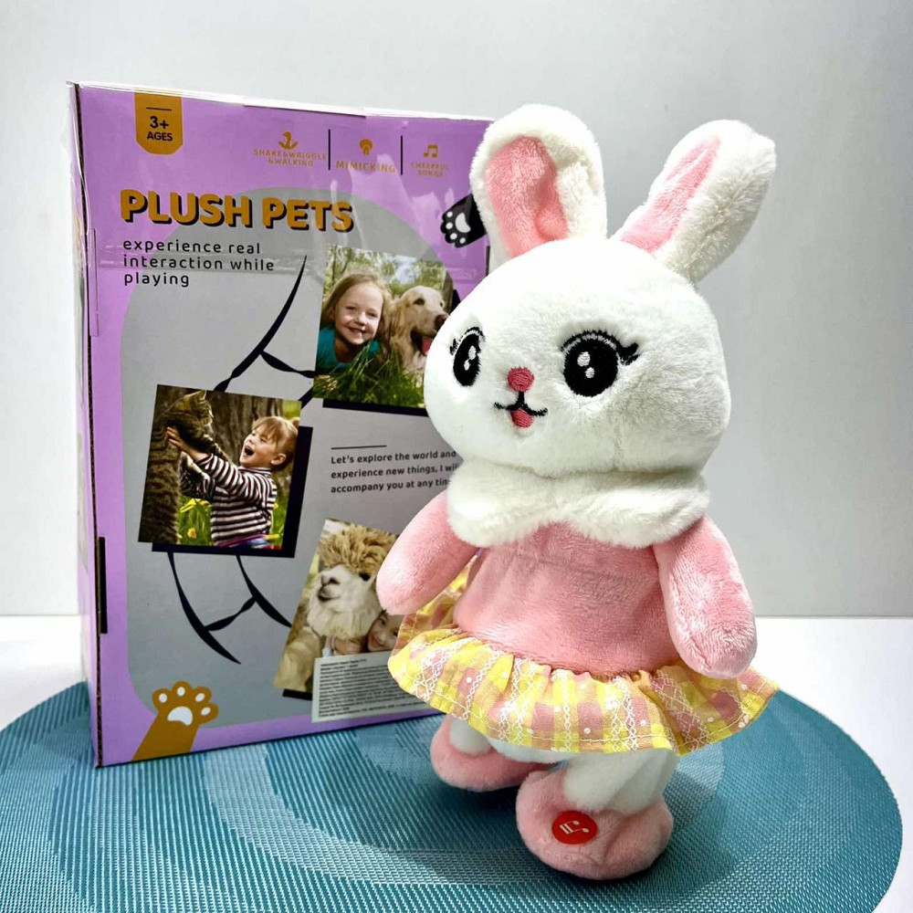 Іграшка Зайчика Музична ходить повторюшка Рожева (777-2) Чернігів - фото 3