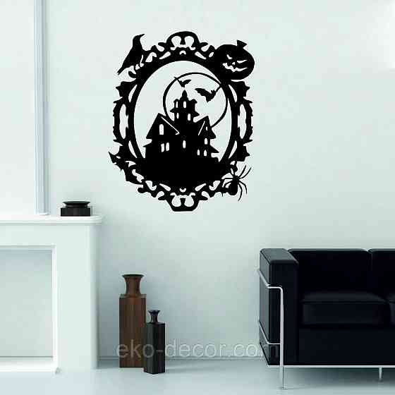 Декоративное настенное Панно «Замок», Декор на стену 90*73 см, Черный Киев