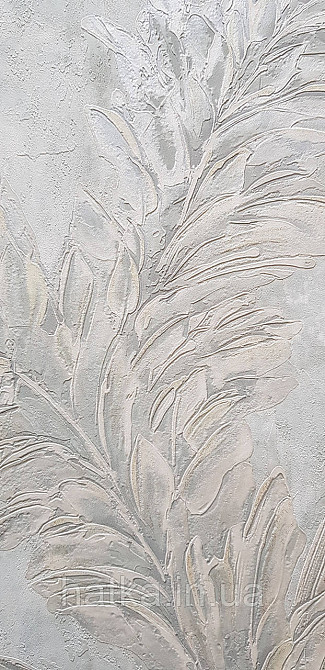 Шпалери вінілові на флізеліні Grandeco Anita1,06х10 гілки листя структурні м'ятні сірі Київ - фото 2