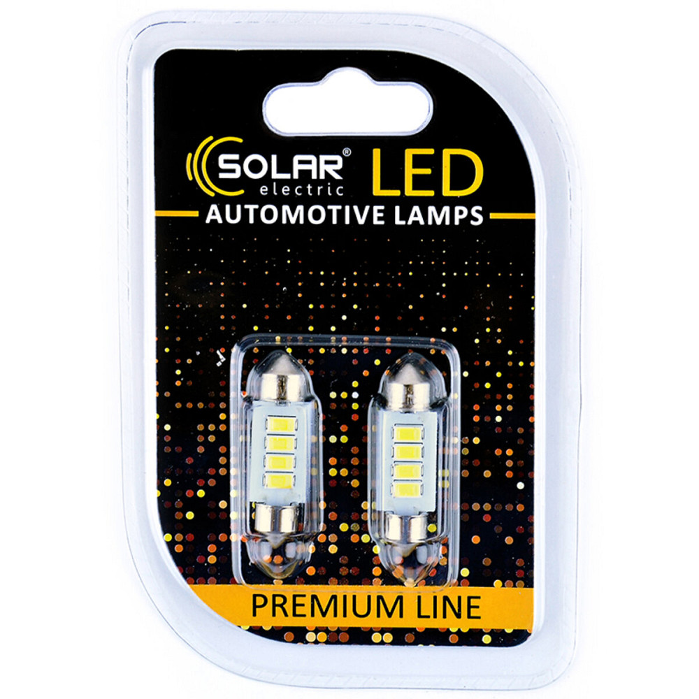 LED автолампа Solar 12V SV8.5 T11x36 4SMD white, 2шт Киев - изображение 1