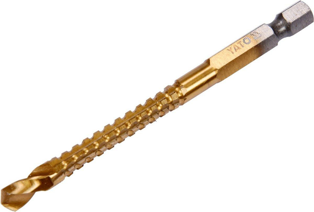 Свердло фрезерувальне по металу YATO : HSS-TIN, Ø= 6.5 мм, l= 89 мм, HEX - 1/4" [100/400] Одеса - фото 1