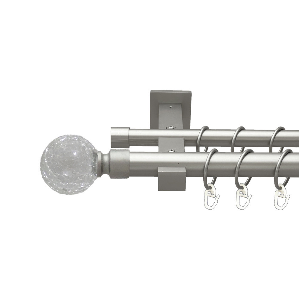 Карниз Orvit Сепія металевий дворядний техно гладка труба кільце металеве Сатин 25\19 мм 200 см (00-00026430) Львів - фото 1