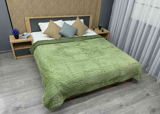 Плед 200х230 см (+-10см) на овчині "Косичка" колір салатовий (87-307) Київ