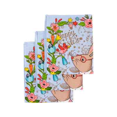 Рушник Руно Набір вафельних Великодній Зайчик блакитний 45х60 см 3 шт (710Т_ Пасхальний Зайчик блакитний) Вінниця