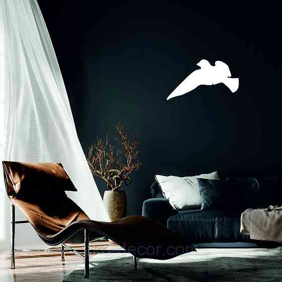 Декоративне настінне Панно «Пташка» Декор на стіну (ціна за 1 шт.) 20*11 см, Білий Київ