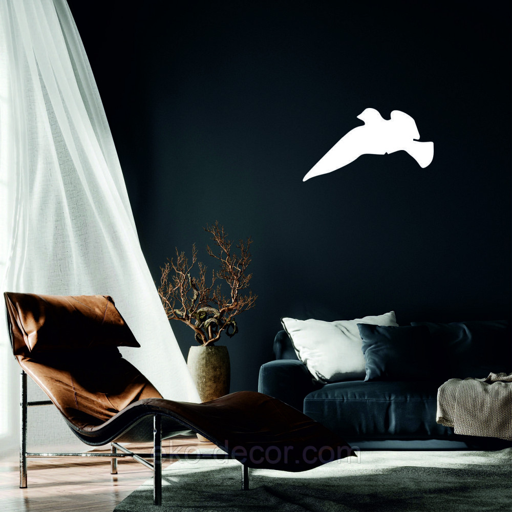 Декоративне настінне Панно «Пташка» Декор на стіну (ціна за 1 шт.) 20*11 см, Білий Київ - фото 1