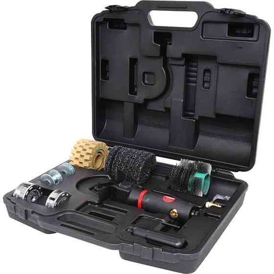 Пневмозачистна машинка кутова багатофункціональна з набором насадок (3500об/хв, 110л/хв), в кейсі Одеса