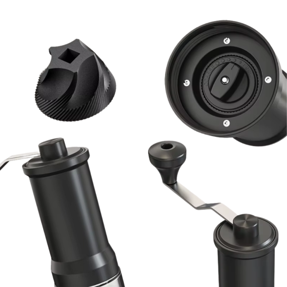 Кофемолка ручная с керамическими жерновами механическая 5 ступеней регулировки помола,черная Каменец-Подольский