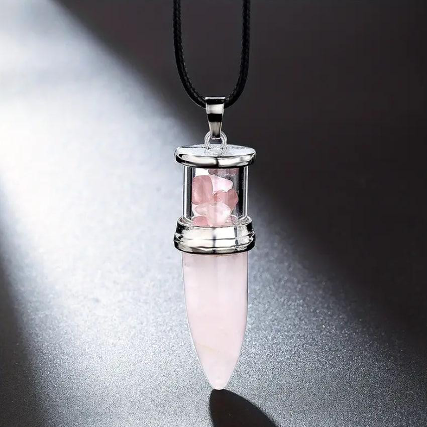 Кулон маятник из натурального розового кварца, подвеска для балансировки чакра из розового кварца 5. Киев - изображение 2
