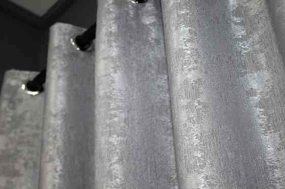 Комплект штор на люверсах VR-Textil Жакард Sultan XO № 1124ш 150х250 см 2 шт Світло-сірий (37-0022) Київ