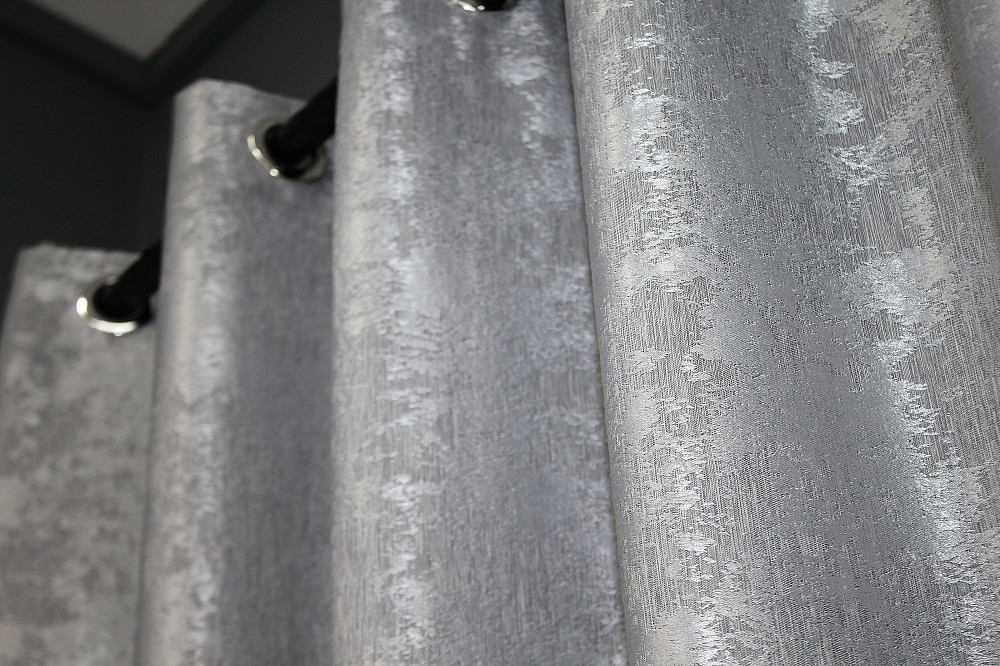 Комплект штор на люверсах VR-Textil Жакард Sultan XO № 1124ш 150х250 см 2 шт Світло-сірий (37-0022) Київ - фото 6