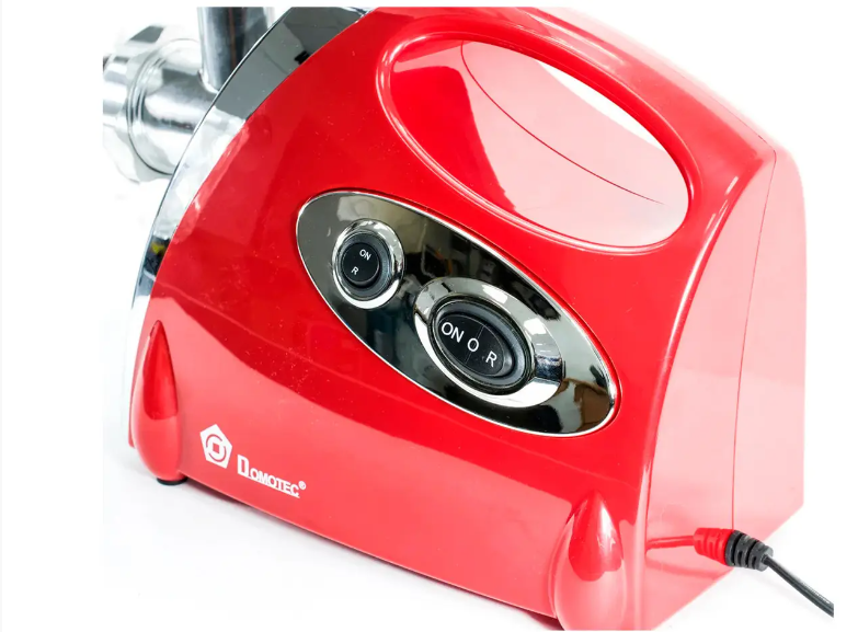 Электромясорубка Domotec MS-2019 Red 2800 Вт с насадками для колбас, кеббе и томатов, реверс, 3 диска Одесса - изображение 7