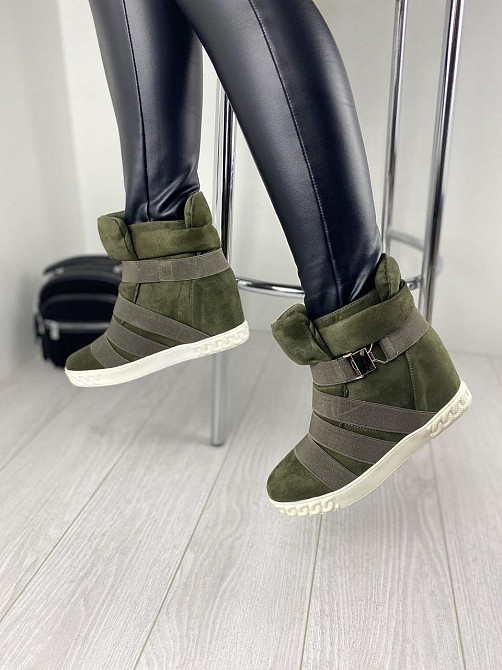 Снікерси жіночі SEASTAR зелені еко-замша 38р. (1103) Коломия - фото 2