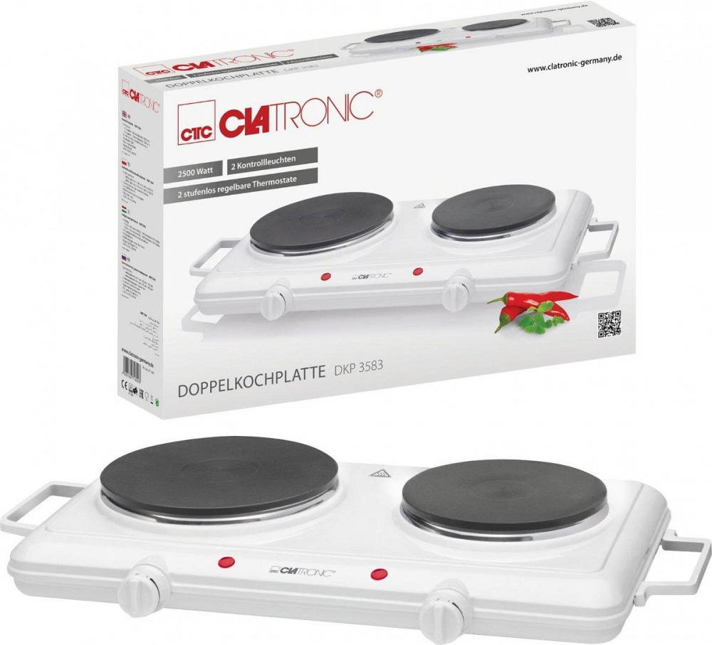 Настільна електрична плита двоконфоркова Clatronic DKP (3583) Потужність 2500 Вт Нововолинськ - фото 1