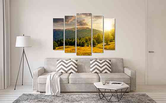 Модульна картина у вітальню/спальню Пейзаж гір LM008_5 Київ