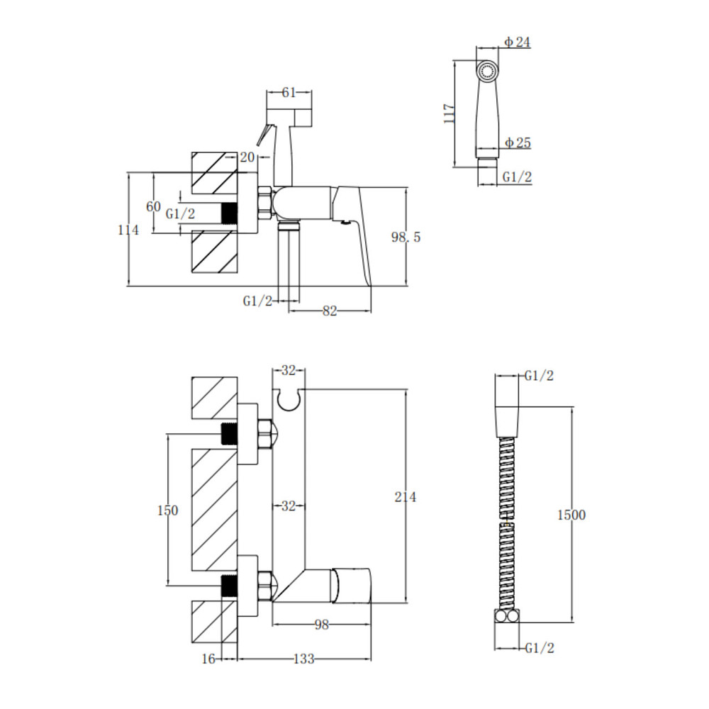 Гигиенический душ из латуни, круглый Qtap Evia (k30) QTEVI262CRM47582 Chrome Харьков - изображение 4