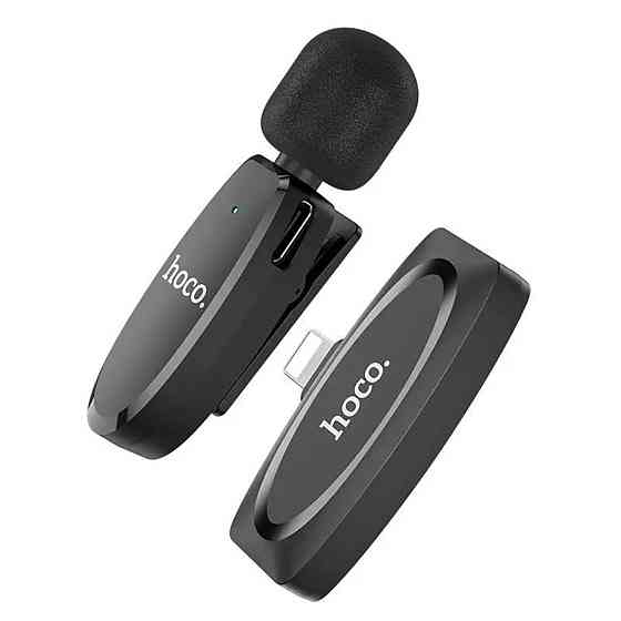 Мікрофон-петличка HOCO L15 iP Crystal lavalier wireless digital microphone Black Київ