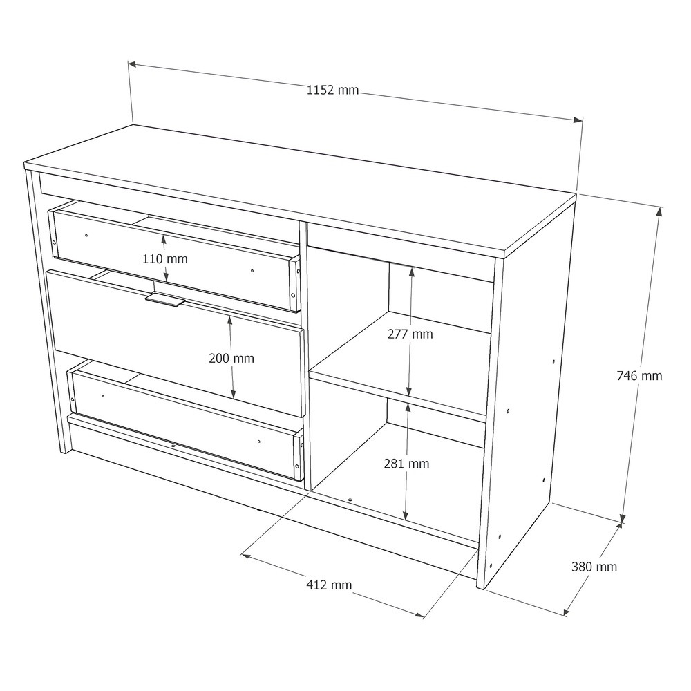 Комод с дверью и 3-мя ящиками Эверест Сити-1150 115,2х38х74,6 Дуб сонома/Графит (DTM-071099) Львов - изображение 6