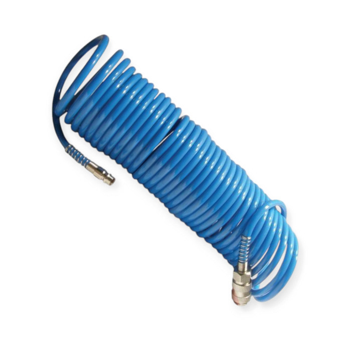 Шланг ВОЗДУШНЫЙ полиуретан 8х5,5 мм (син.) с быстросъемами 20м спиральный Мукачево - изображение 1