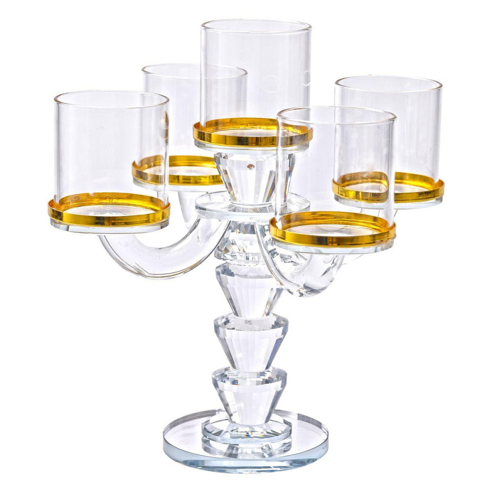 Декоративний канделябр на 5 свічок зі золотом Київ - фото 3