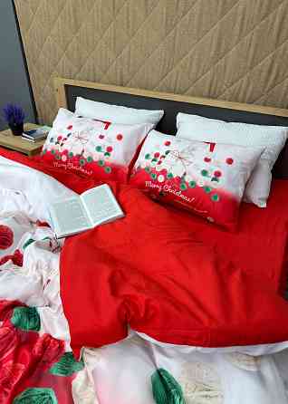 Комплект постільної білизни Фланель, Epico Євро 200х220 з Різдвяним принтом (88-197) Київ