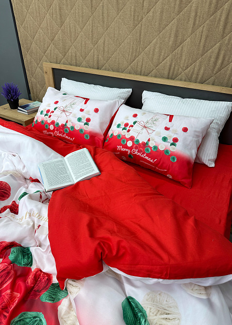 Комплект постільної білизни Фланель, Epico Євро 200х220 з Різдвяним принтом (88-197) Київ - фото 6