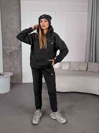 Жіночий стильний теплий костюм із флісу полар із шапкою Графіт, 46/48 Одеса