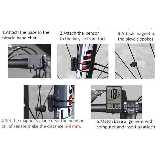 Велокомпьютер SunDing SD-576B спидометр одометр велосипедный компьютер QD-91 Львов