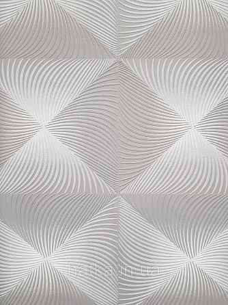 Шпалери вінілові на флізеліні Sintra Simmetria геометрія фігури ромби смуги 3д сірі білі срібло 524749 Київ