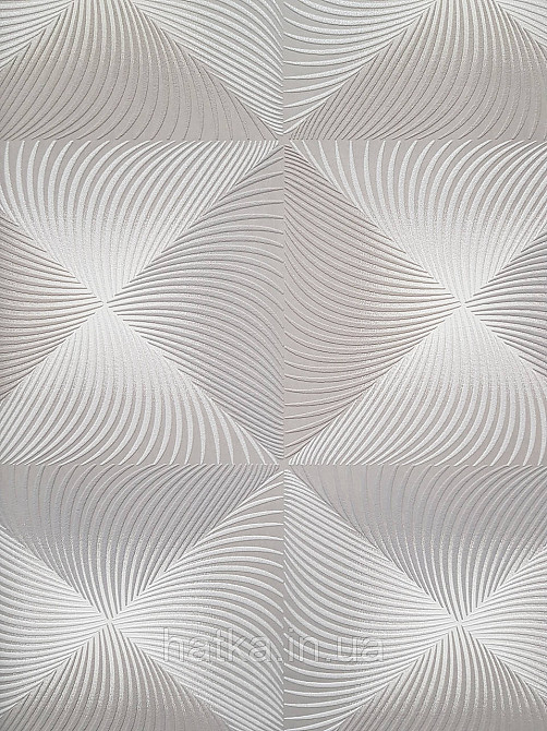 Шпалери вінілові на флізеліні Sintra Simmetria геометрія фігури ромби смуги 3д сірі білі срібло 524749 Київ - фото 1