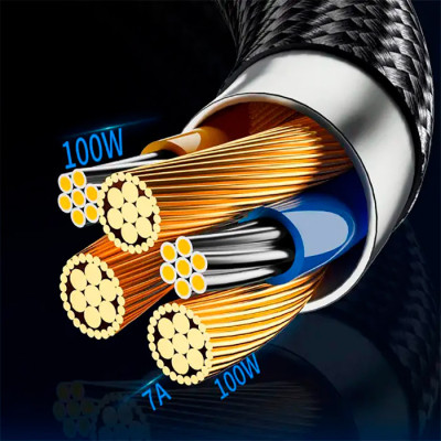 Дата кабель USB 2.0 AM to USB-C 1.0m 7A LED black Essager (EXCT-XY01-P) Винница - изображение 7