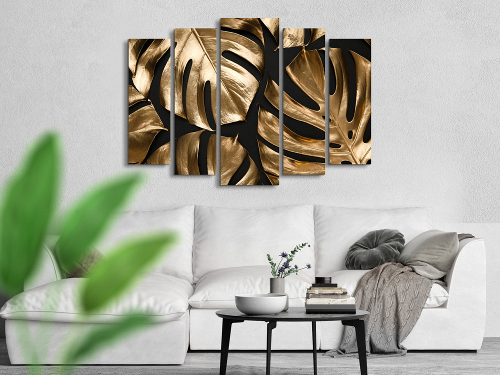 Модульная картина в гостиную / спальню Золотые листья Art-426_5 ( 80х118см ) Киев - изображение 2