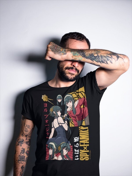 Футболка з аніме принтом Шпигун і сім’я оверсайз (S/M/L) Чорний AnimeJ0510 Дніпро - фото 2