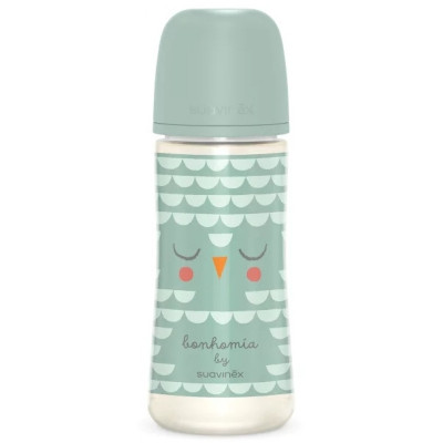 Пляшечка для годування Suavinex Bonhomia, повільний потік, 360 мл, зелена (307838) Вінниця - фото 1