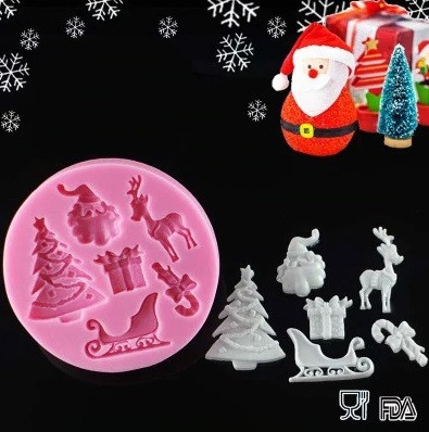 Молд новорічний силікон 75 мм рожевий Київ - фото 4