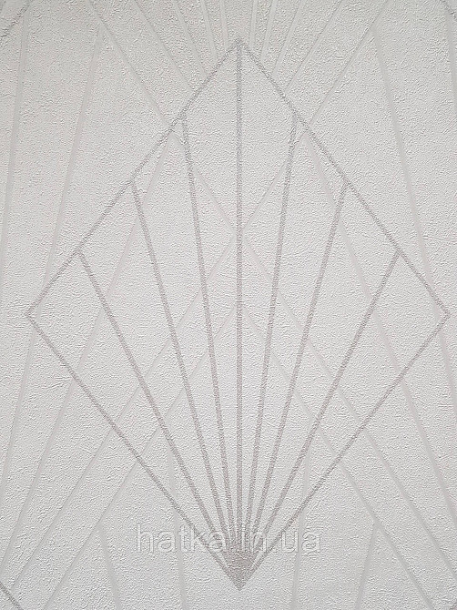 Шпалери вінілові на флізеліні Sintra Simmetria геометрія фігури смуги білі срібло 524411 Київ - фото 2