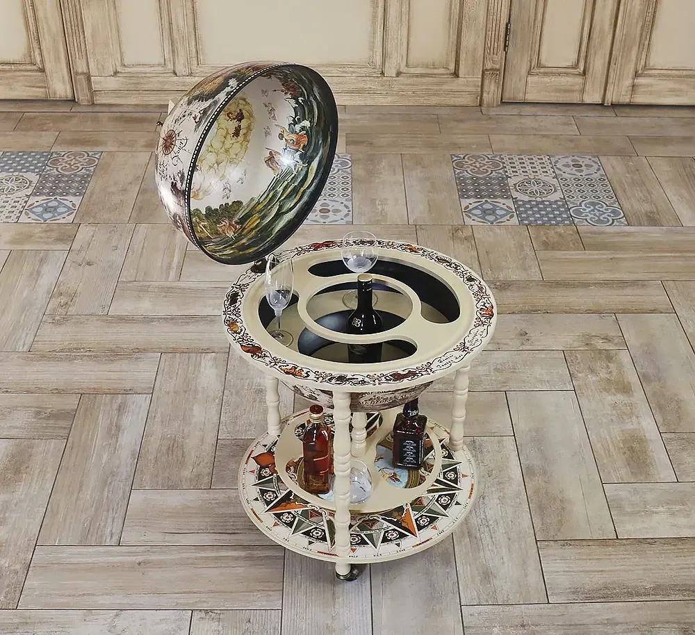 Глобус барів підлоговий Мапа світу слонова кістка сфера 45 см Гранд Презент mastersem Київ - фото 1