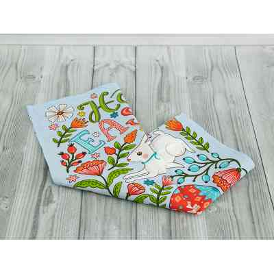 Рушник Руно вафельний набивний Великдень блакитний 45х60 см (205.15_Великдень блакитний_3) Вінниця