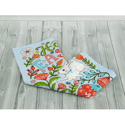 Рушник Руно вафельний набивний Великдень блакитний 45х60 см (205.15_Великдень блакитний_3) Вінниця - фото 1