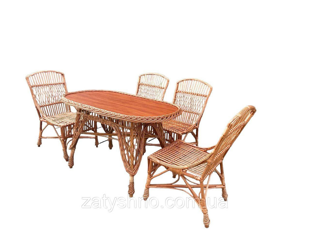 Меблі з лози плетені на 4 персони Київ - фото 1