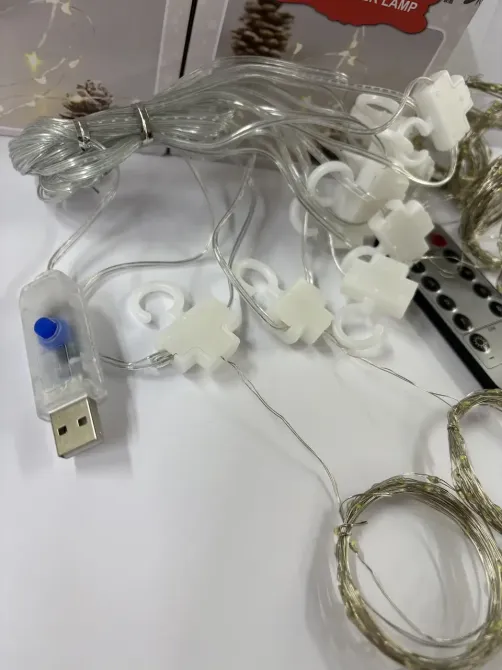 Гирлянда медная проволока Штора 3,0мХ2,0м Copper USB пульт ДУ 8 функций 200LED (теплый белый) COPPER-WIRE-200WW-9-2 Одесса - изображение 6