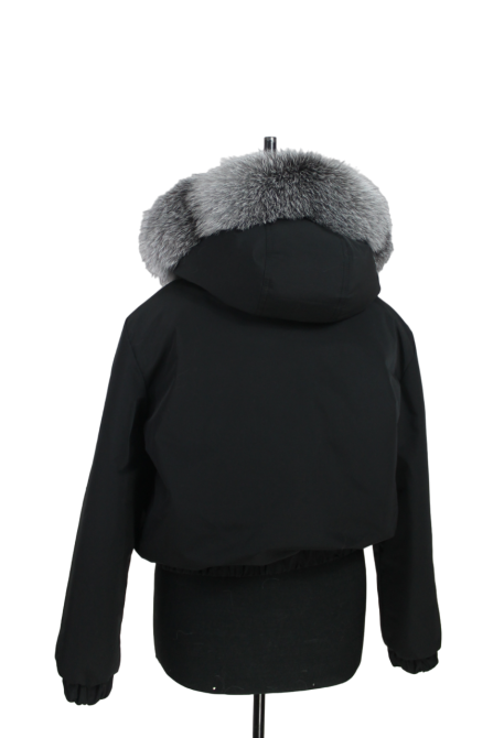 Бомбер женский с мехом блюфрост 44 Черный Харьков - изображение 6