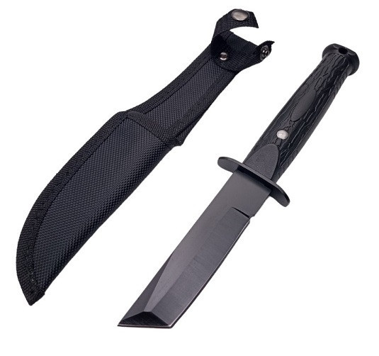 Нож охотничий Танто чёрный 2037, 23см Днепр - изображение 1