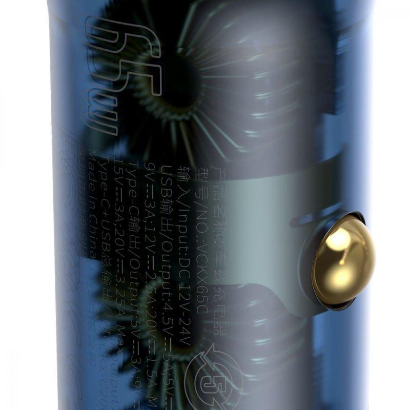 Автомобільний зарядний пристрій Baseus Particular Digital Display QC+PPS Dual Quick Charger Car Charger 65W Dark Gray Київ - фото 7